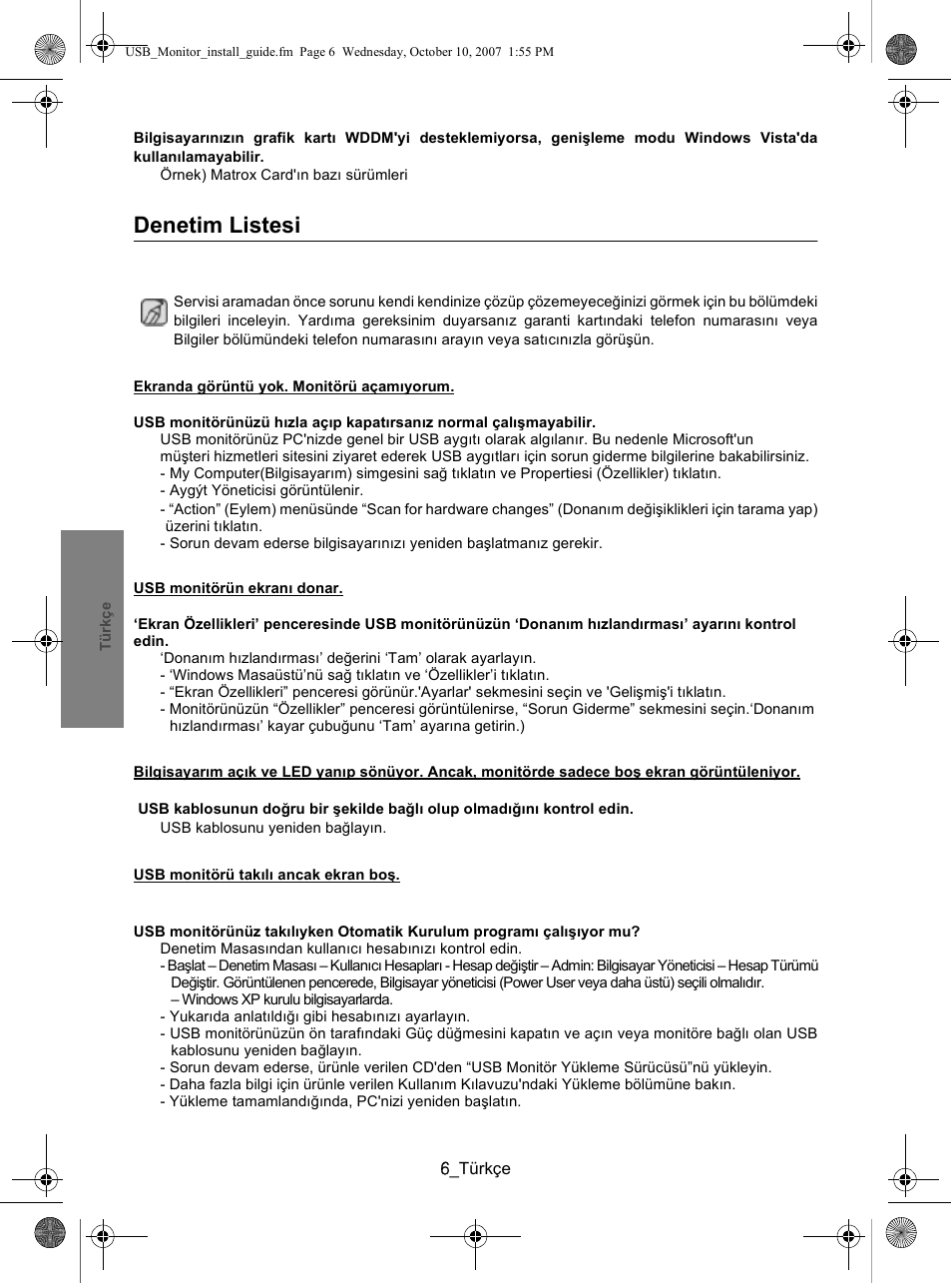Denetim listesi | Samsung LS19UBPEBQ-XAA User Manual | Page 26 / 47