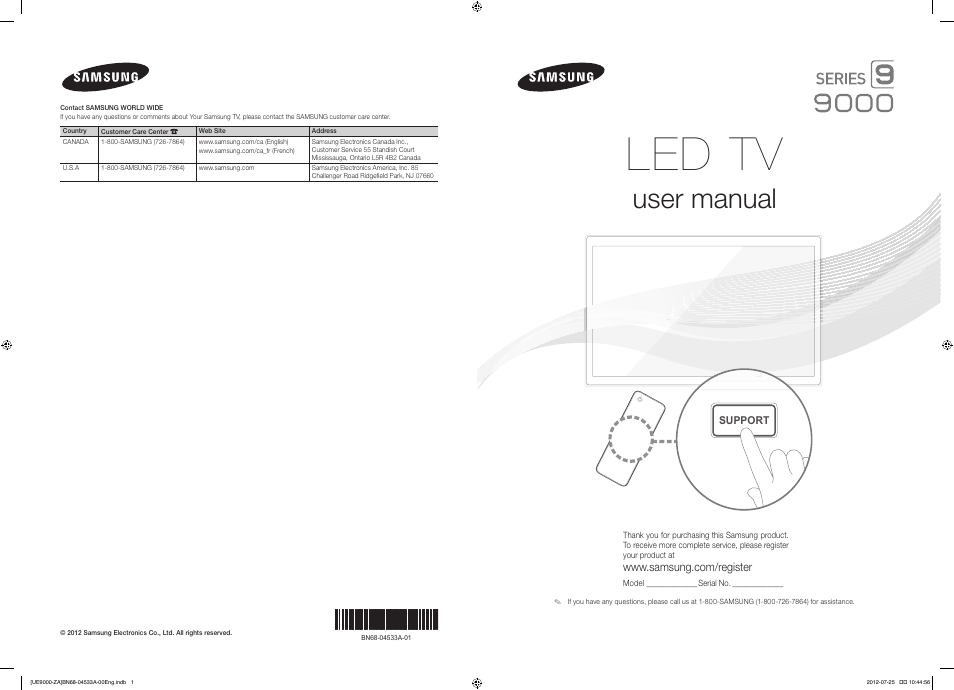 Samsung UN75ES9000FXZA User Manual | 62 pages