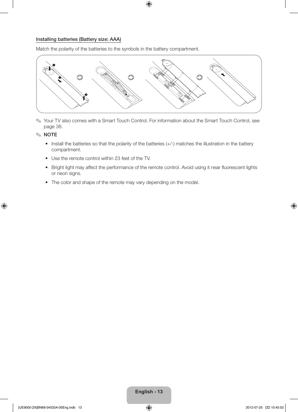 Samsung UN75ES9000FXZA User Manual | Page 13 / 62
