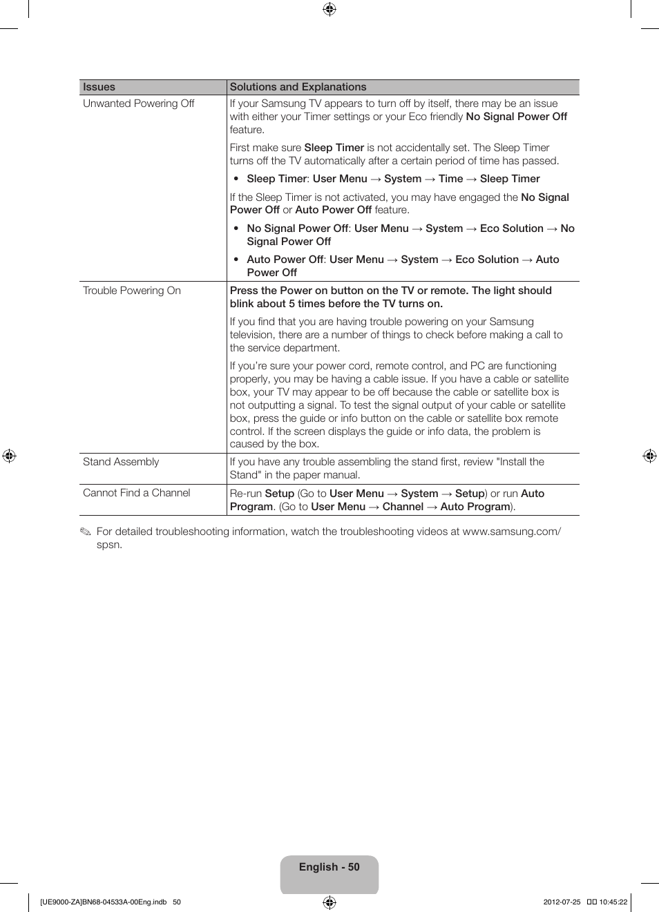 Samsung UN75ES9000FXZA User Manual | Page 50 / 62