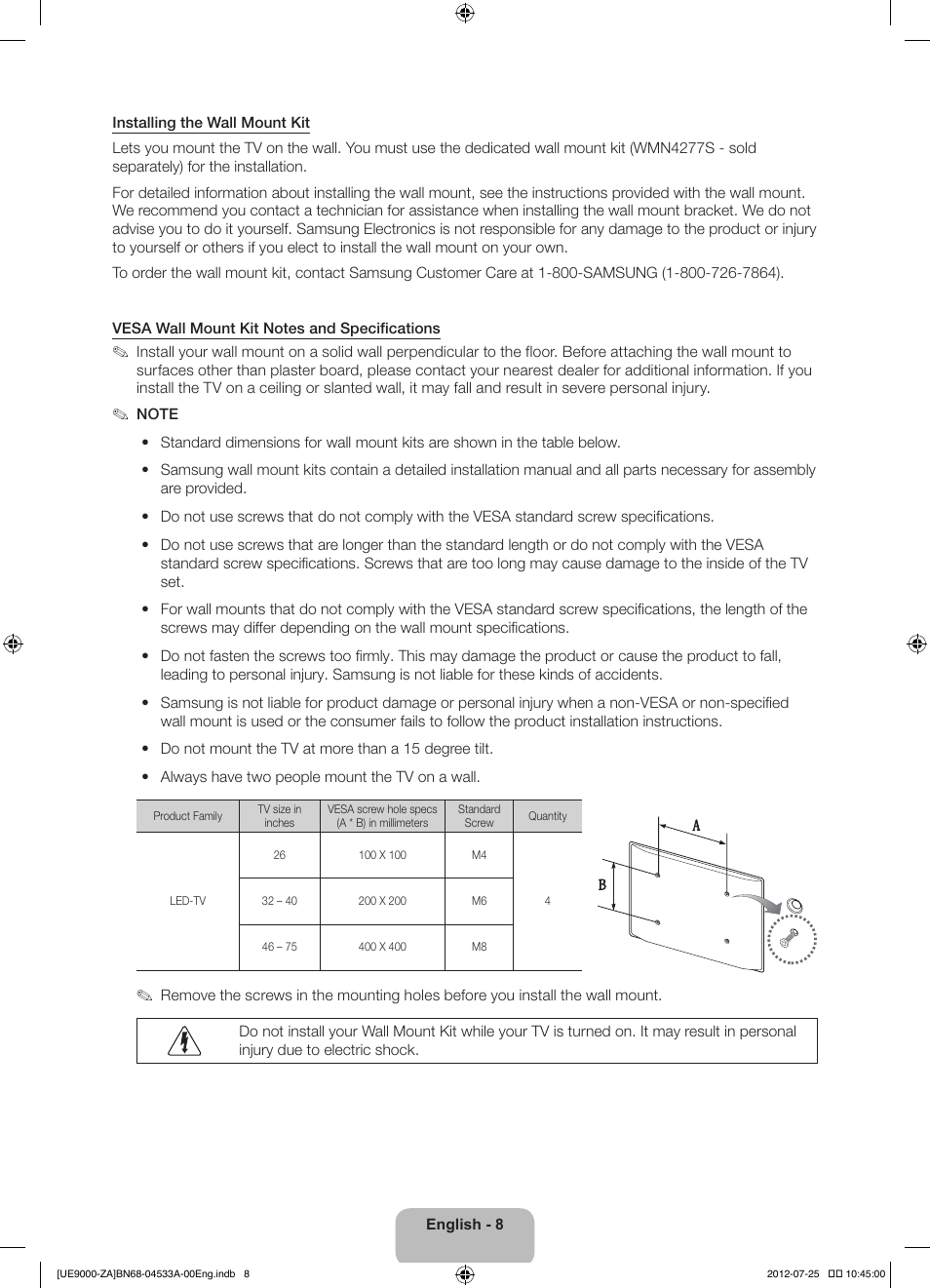 Samsung UN75ES9000FXZA User Manual | Page 8 / 62