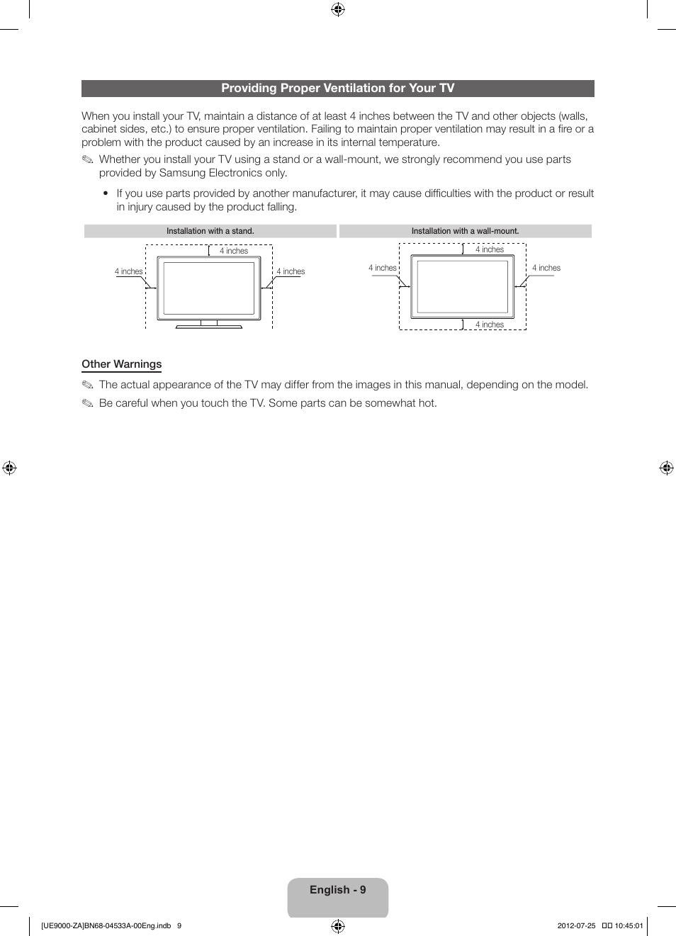 Samsung UN75ES9000FXZA User Manual | Page 9 / 62