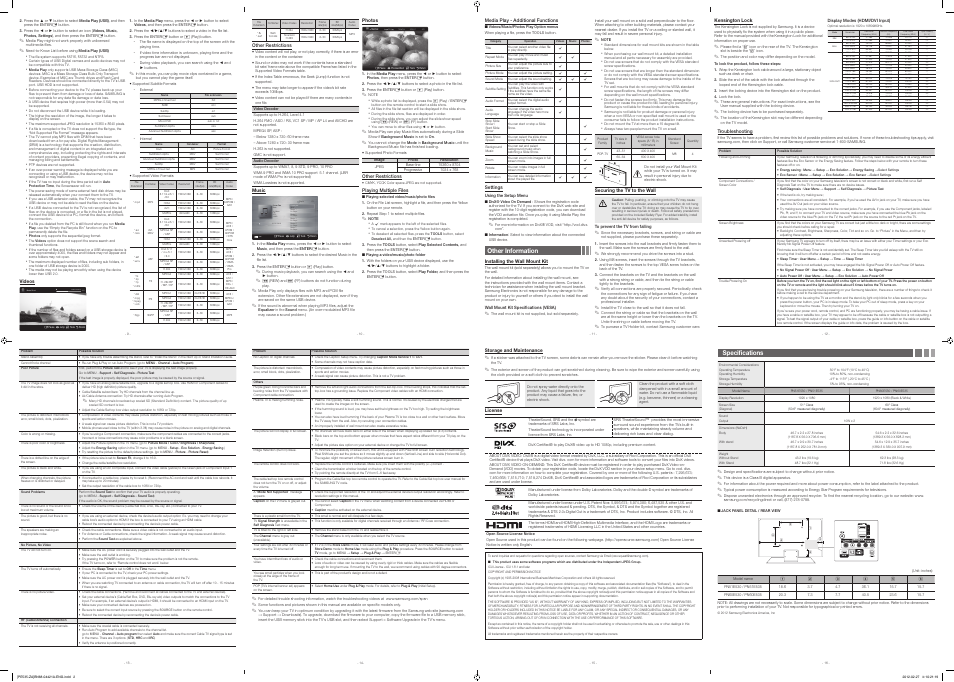 Playlist | Samsung PN51E530A3FXZA User Manual | Page 2 / 2