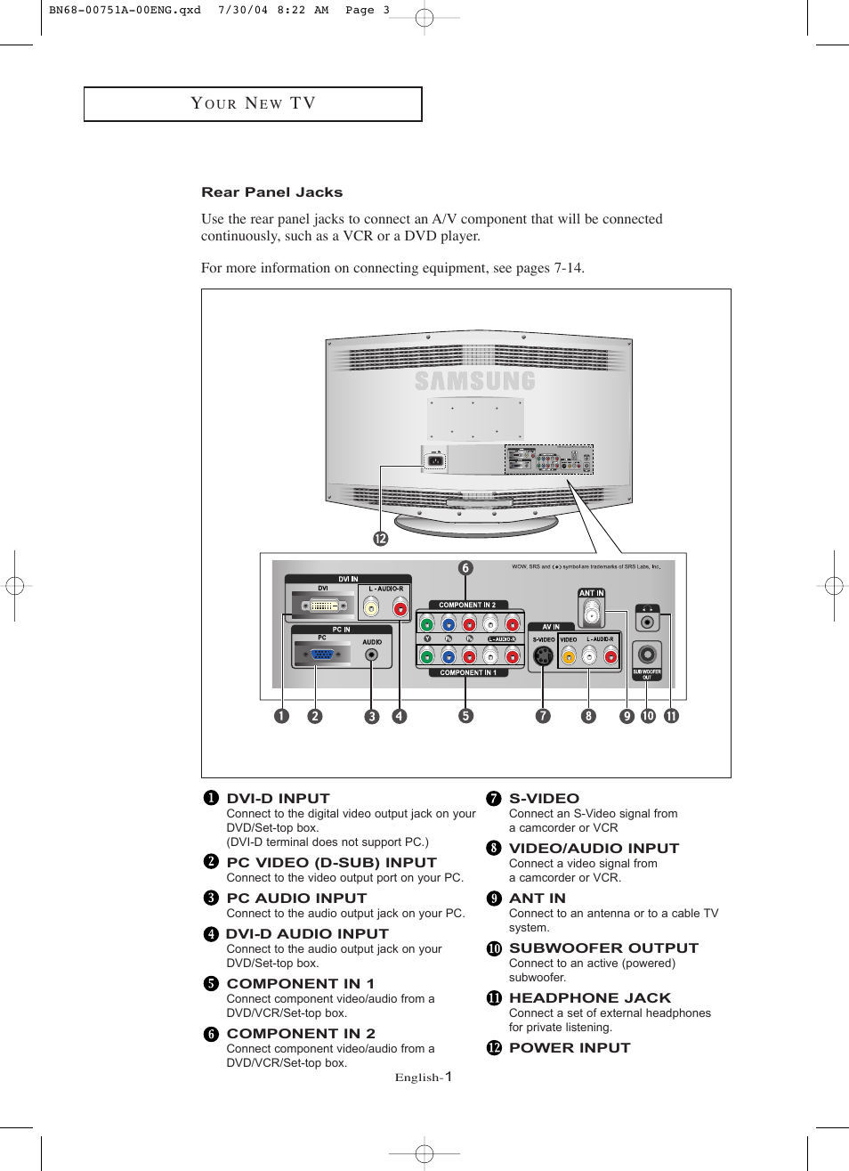 Samsung LNP267WX-XAA User Manual | 6 pages