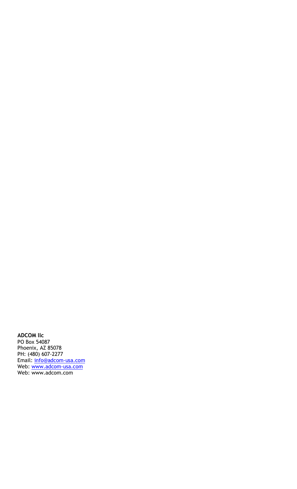 Adcom GFP-815 User Manual | Page 11 / 11
