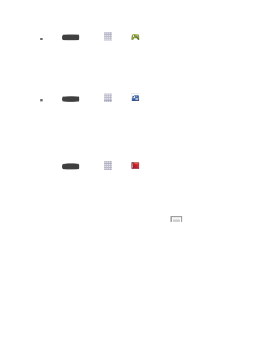 Google play newsstand, Google play movies & tv, Group play | Samsung SPH-L600ZKASPR User Manual | Page 79 / 159
