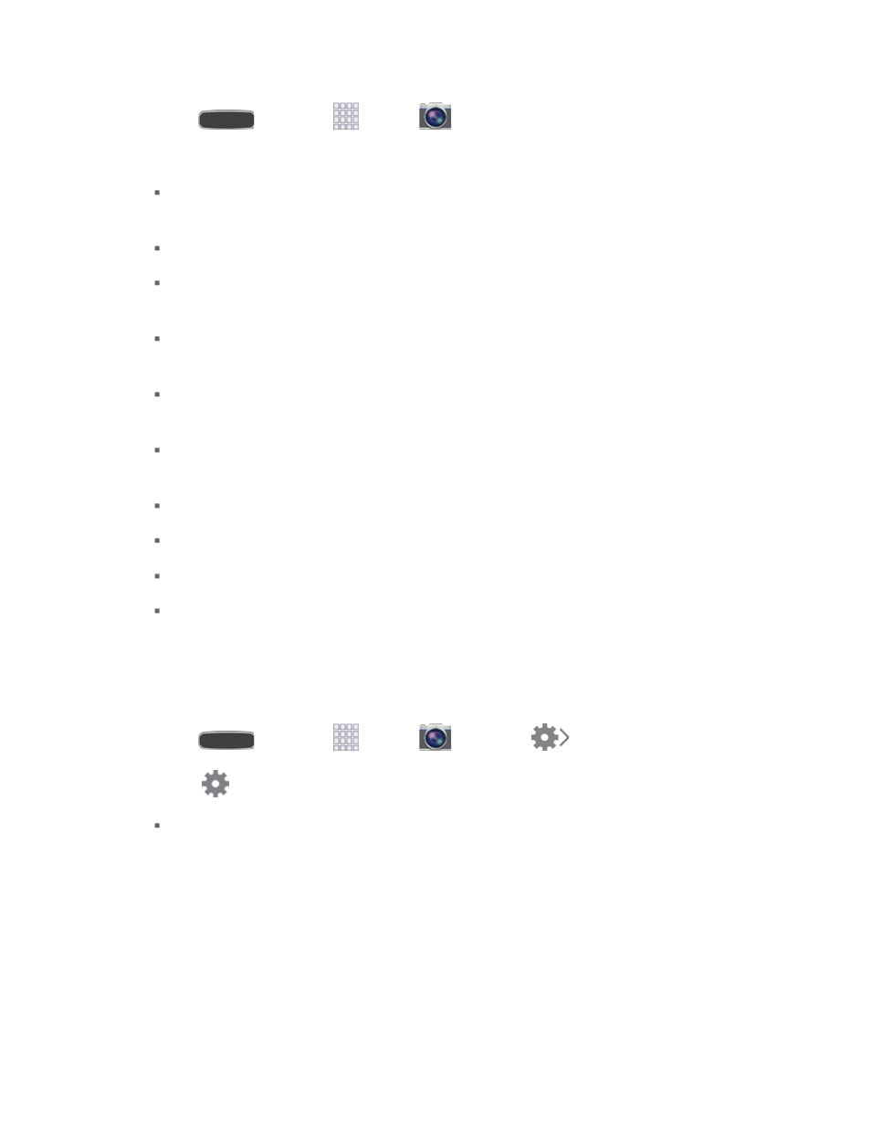 Camera settings, Camera, Settings | Samsung SPH-L600ZKASPR User Manual | Page 98 / 159