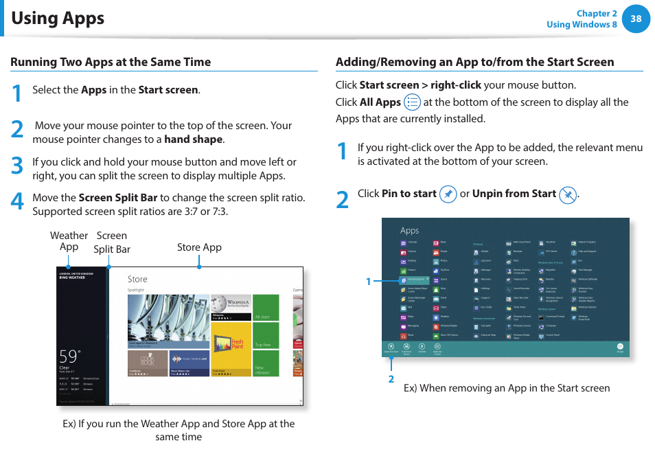 Using apps | Samsung NP470R5E-K02UB User Manual | Page 39 / 125