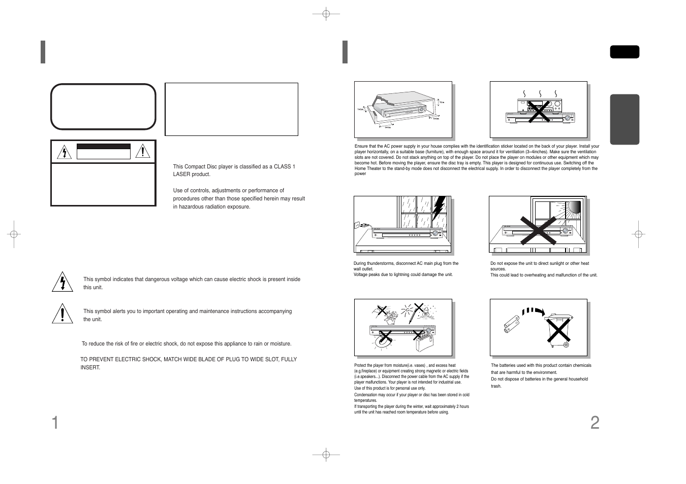 Safety warnings, Precautions, 12 safety warnings precautions | Phones | Samsung HT-Q40T-XAC User Manual | Page 2 / 38