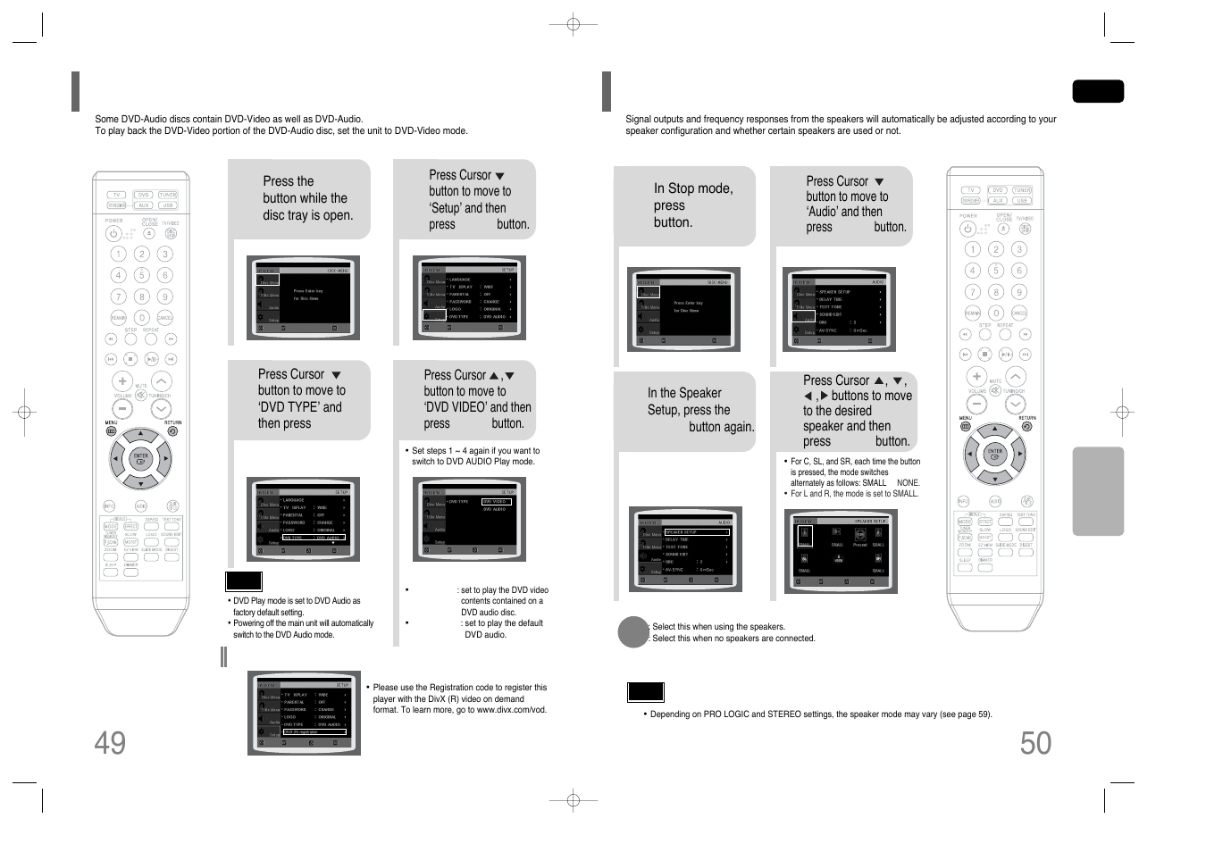 Dvd playback mode, Setting the speaker mode | Samsung HT-Q40T-XAC User Manual | Page 26 / 38