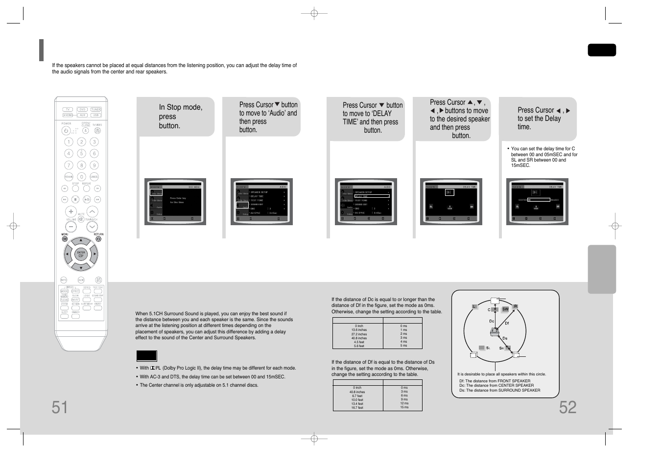 Setting the delay time | Samsung HT-Q40T-XAC User Manual | Page 27 / 38