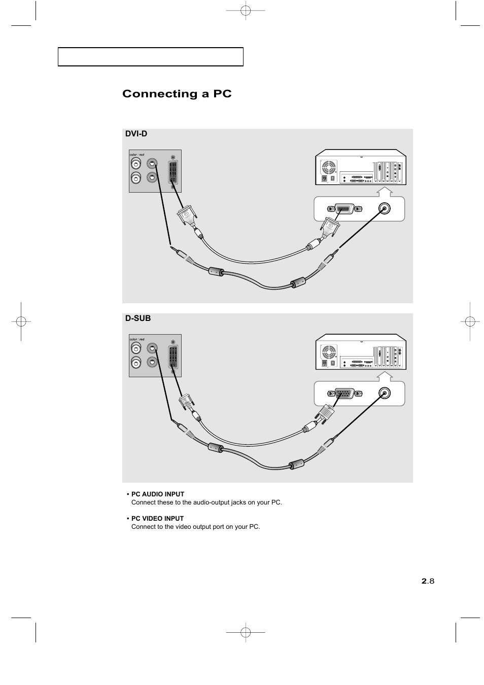 Connecting a pc | Samsung LTM225WX-XAA User Manual | Page 21 / 72