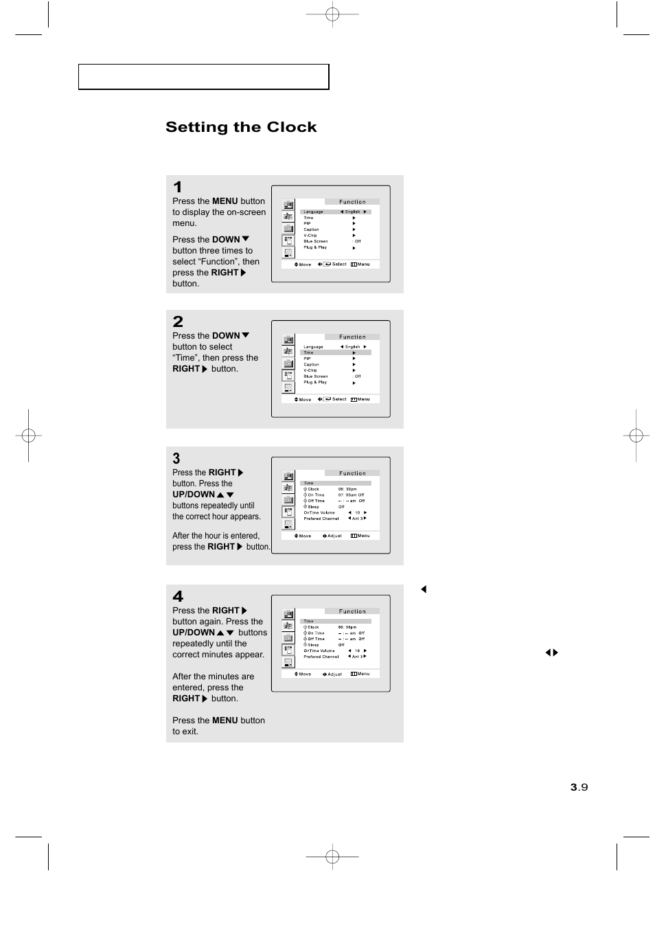 Setting the clock | Samsung LTM225WX-XAA User Manual | Page 31 / 72