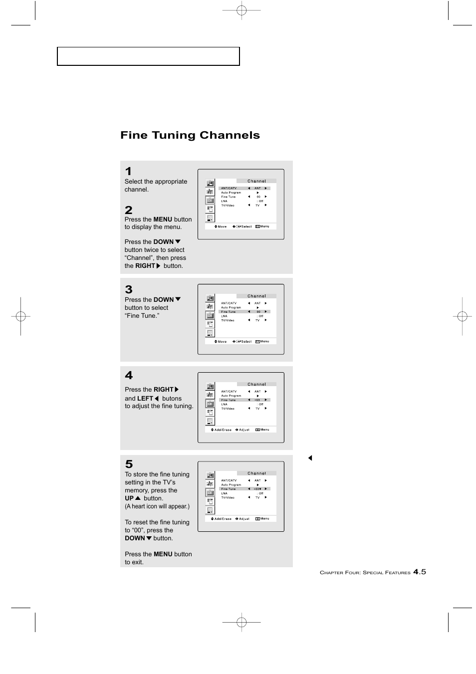 Fine tuning channels | Samsung LTM225WX-XAA User Manual | Page 41 / 72