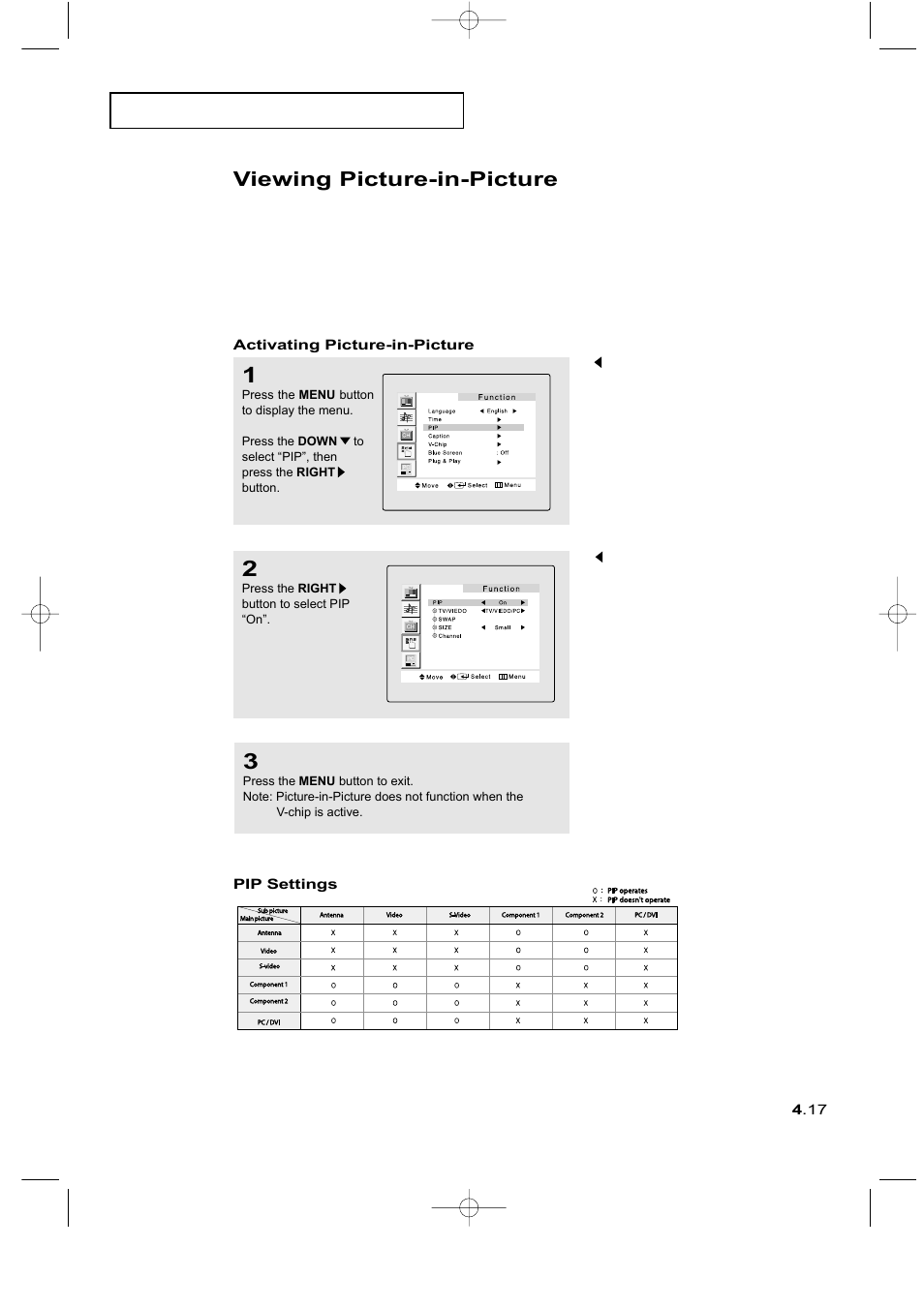 Viewing picture-in-picture | Samsung LTM225WX-XAA User Manual | Page 53 / 72