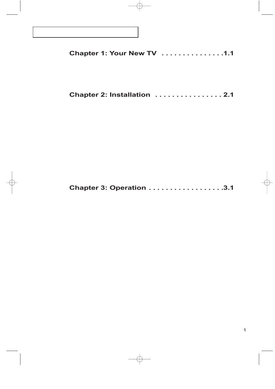 Chapter 1: your new tv, Chapter 2: installation, Chapter 3: operation | Samsung LTM225WX-XAA User Manual | Page 7 / 72