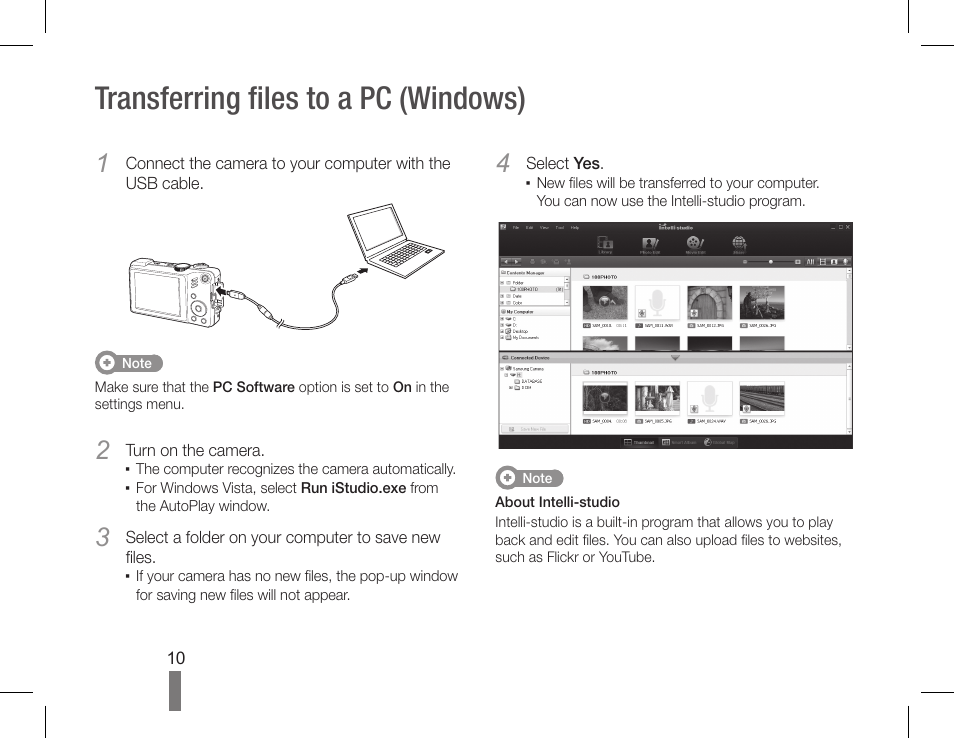 Transferring files to a pc (windows) | Samsung EC-HZ35WZBPBUS User Manual | Page 10 / 22