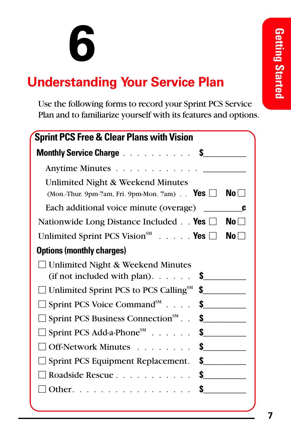Understanding your service plan, Getting started | Samsung SPH-I600MSSXAR User Manual | Page 15 / 76