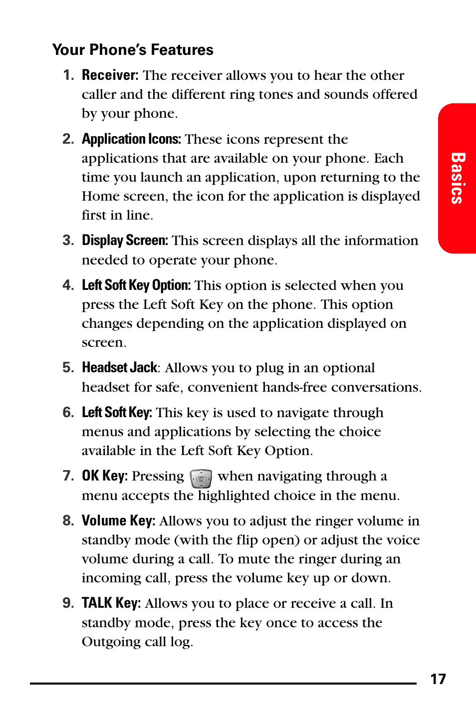 Your phone’s features, Basics | Samsung SPH-I600MSSXAR User Manual | Page 25 / 76