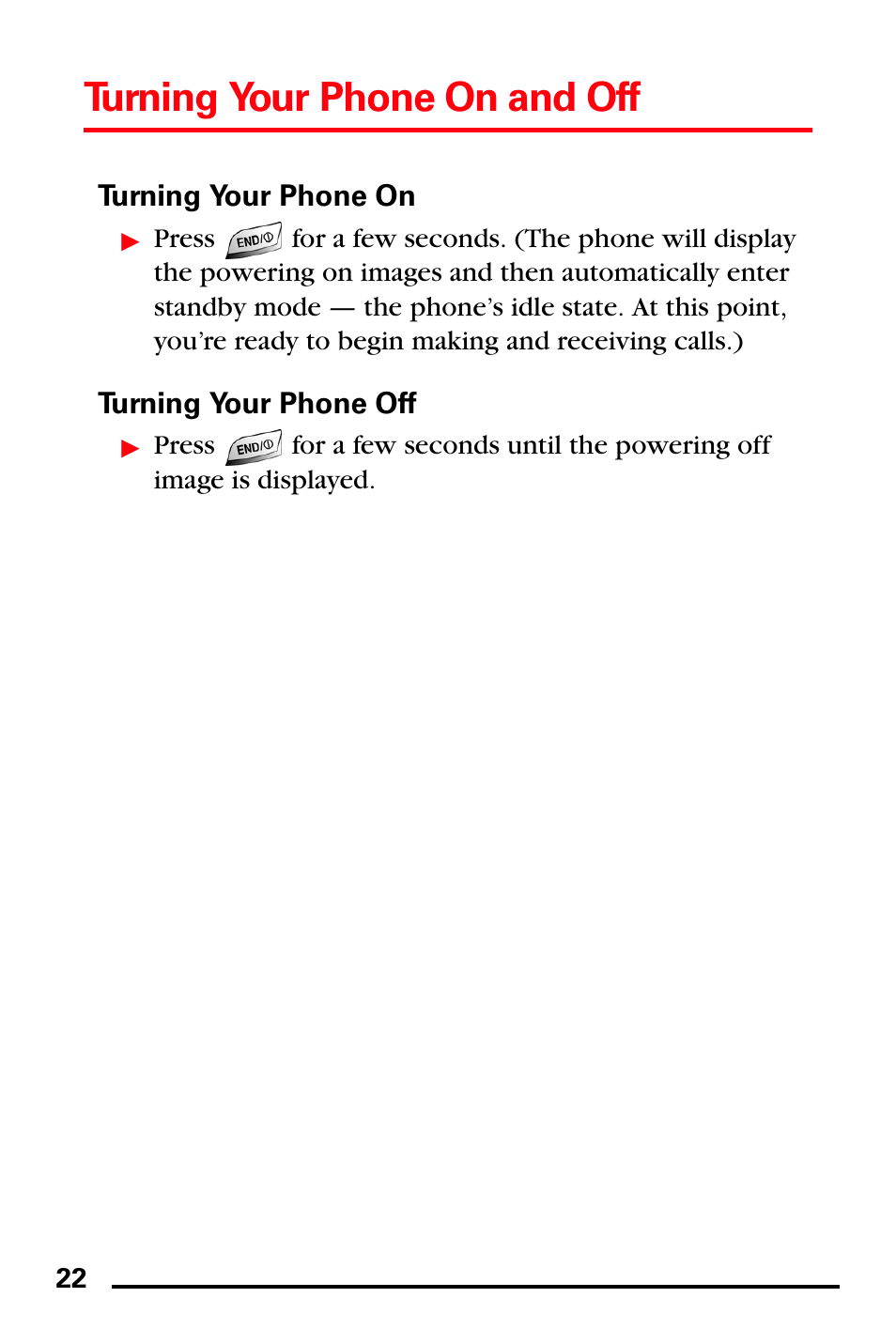 Turning your phone on, Turning your phone off, Turning your phone on and off | Samsung SPH-I600MSSXAR User Manual | Page 30 / 76