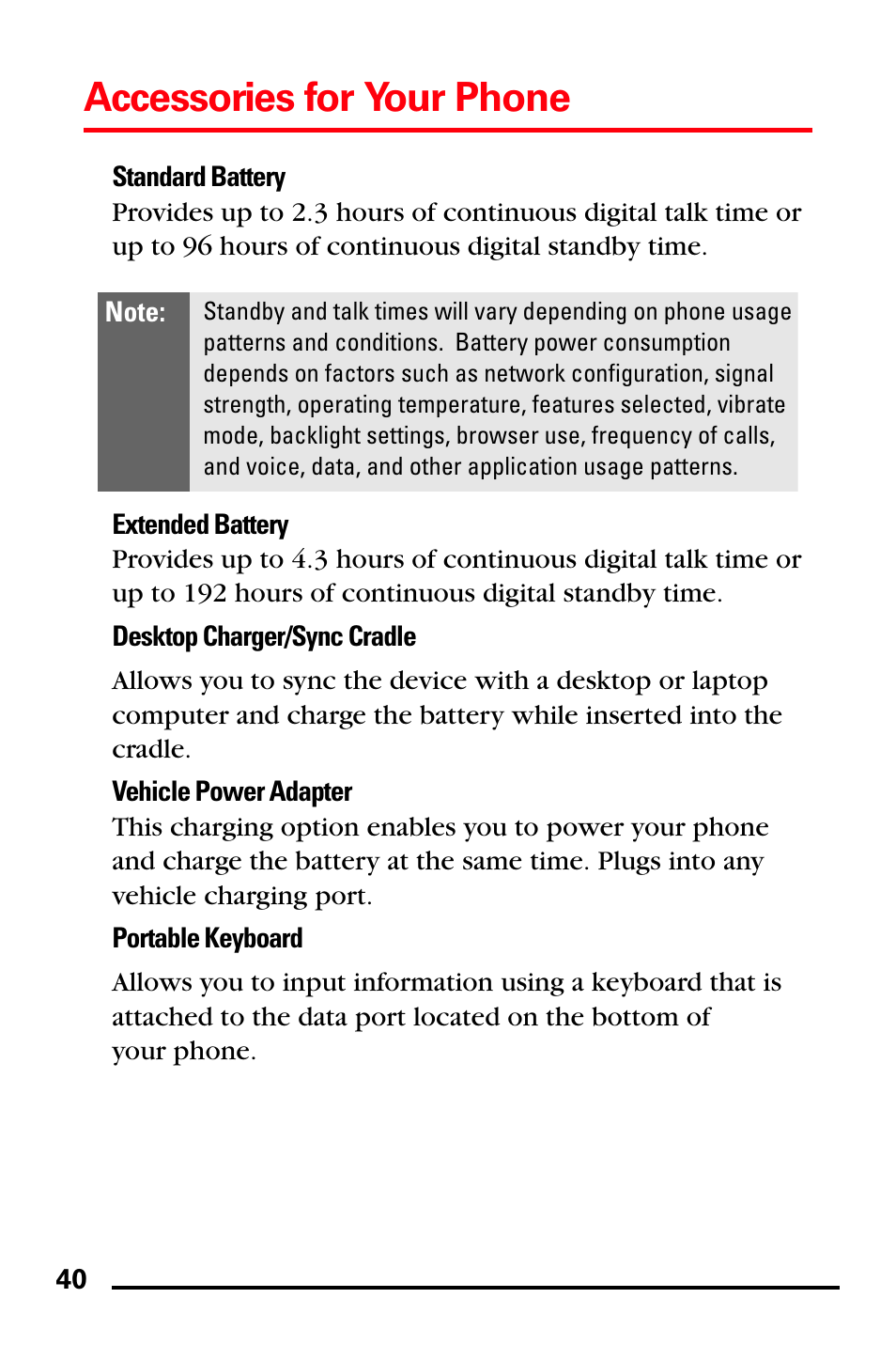 Accessories for your phone | Samsung SPH-I600MSSXAR User Manual | Page 48 / 76