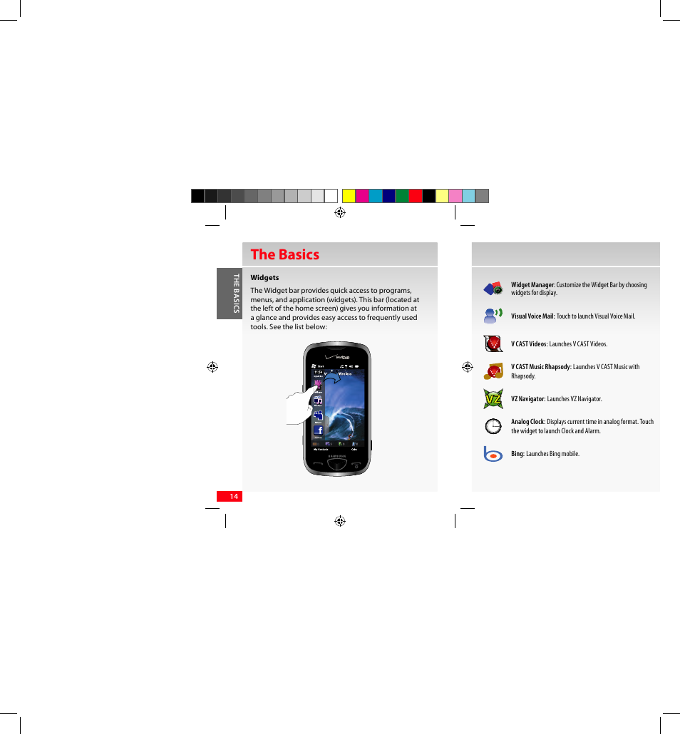 The basics | Samsung SCH-I920DAAVZW User Manual | Page 14 / 122