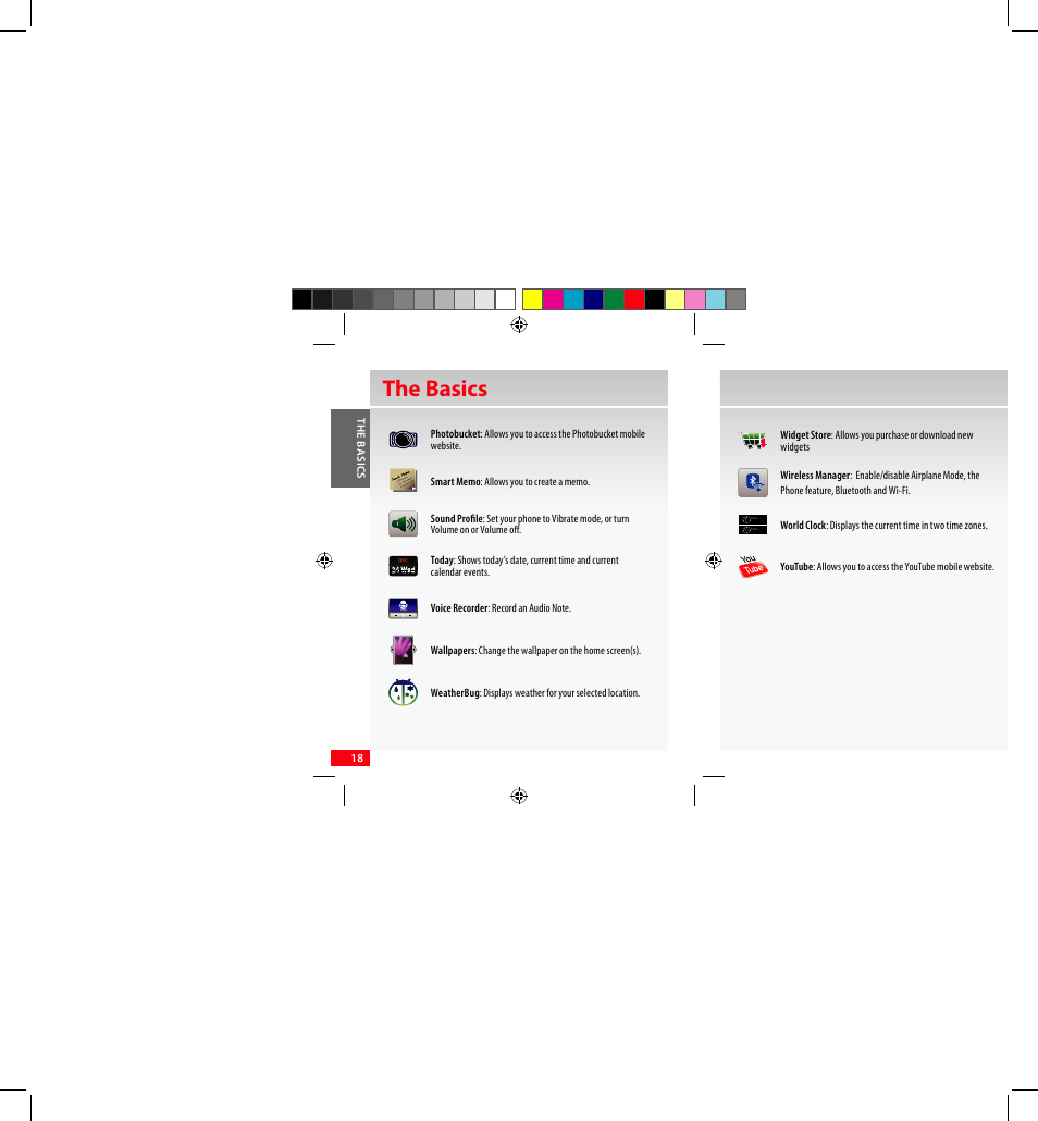 The basics | Samsung SCH-I920DAAVZW User Manual | Page 18 / 122