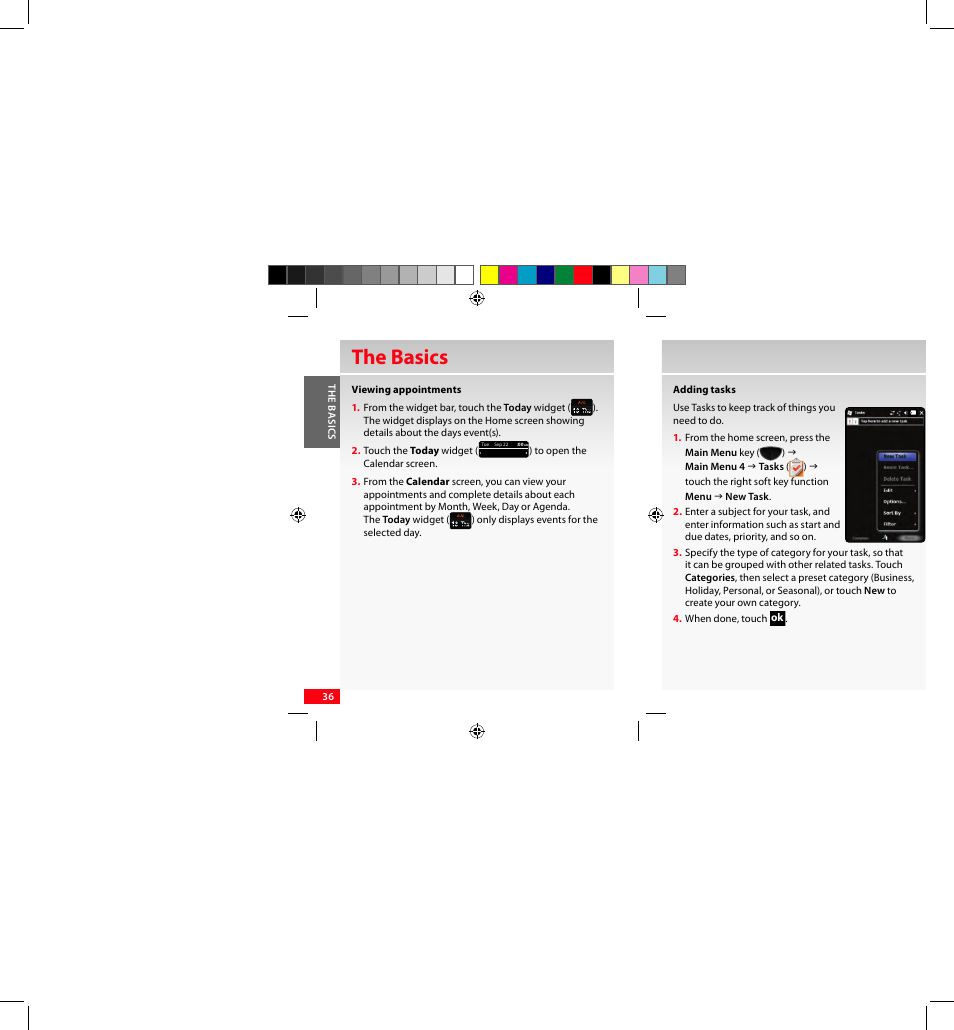 The basics | Samsung SCH-I920DAAVZW User Manual | Page 36 / 122