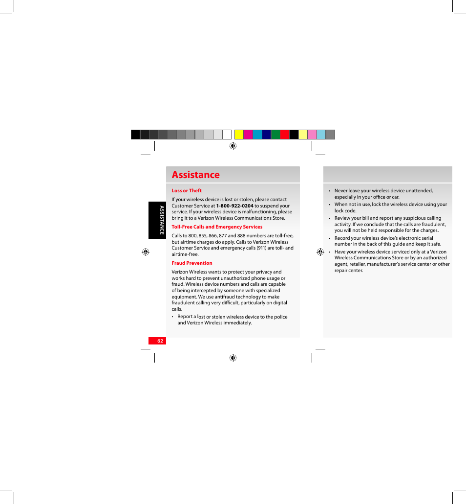 Assistance | Samsung SCH-I920DAAVZW User Manual | Page 62 / 122