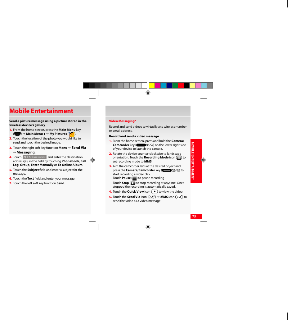 Mobile entertainment | Samsung SCH-I920DAAVZW User Manual | Page 75 / 122