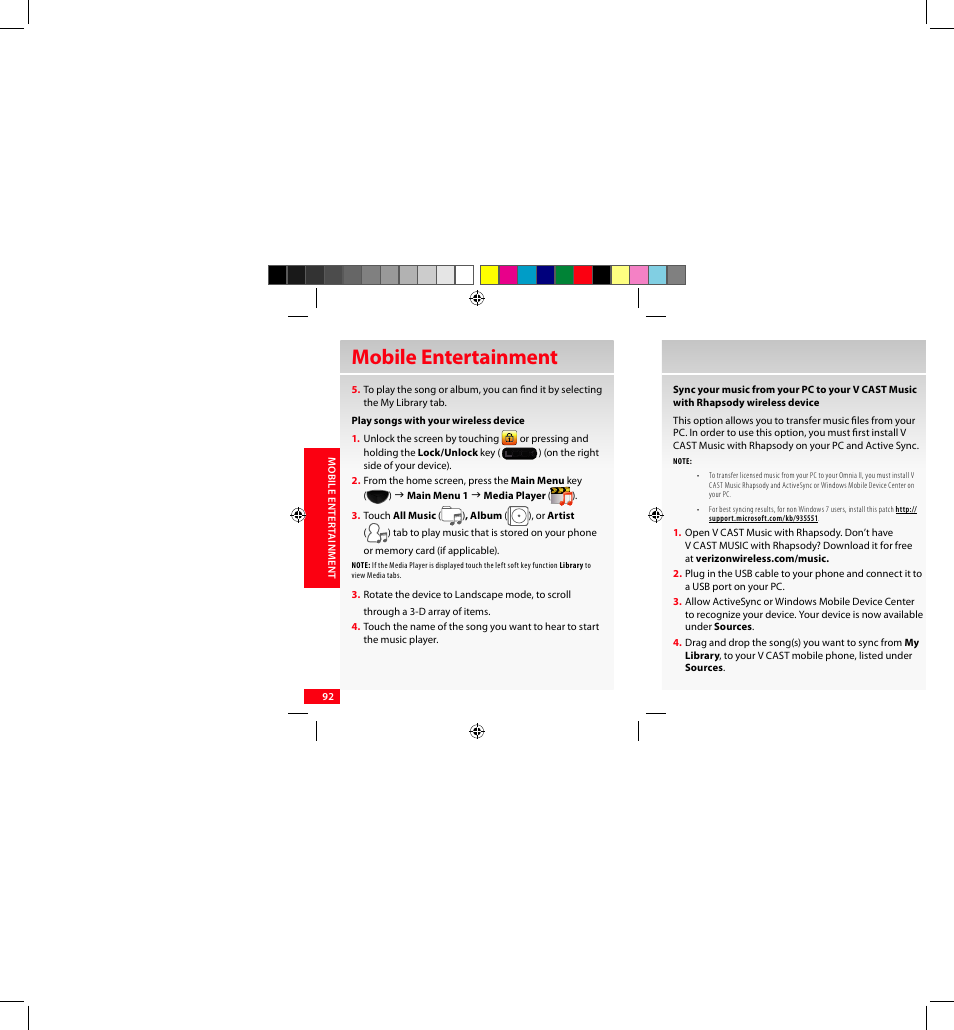 Mobile entertainment | Samsung SCH-I920DAAVZW User Manual | Page 92 / 122