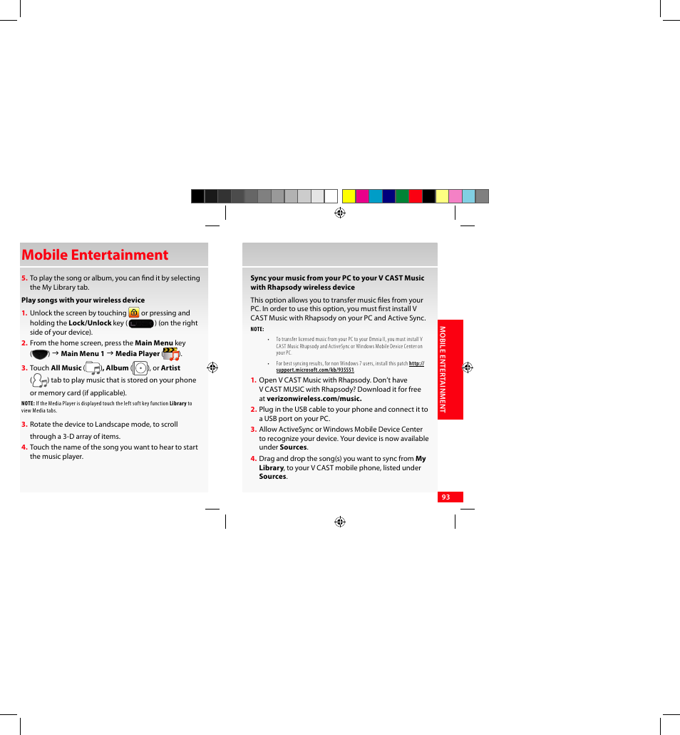 Mobile entertainment | Samsung SCH-I920DAAVZW User Manual | Page 93 / 122