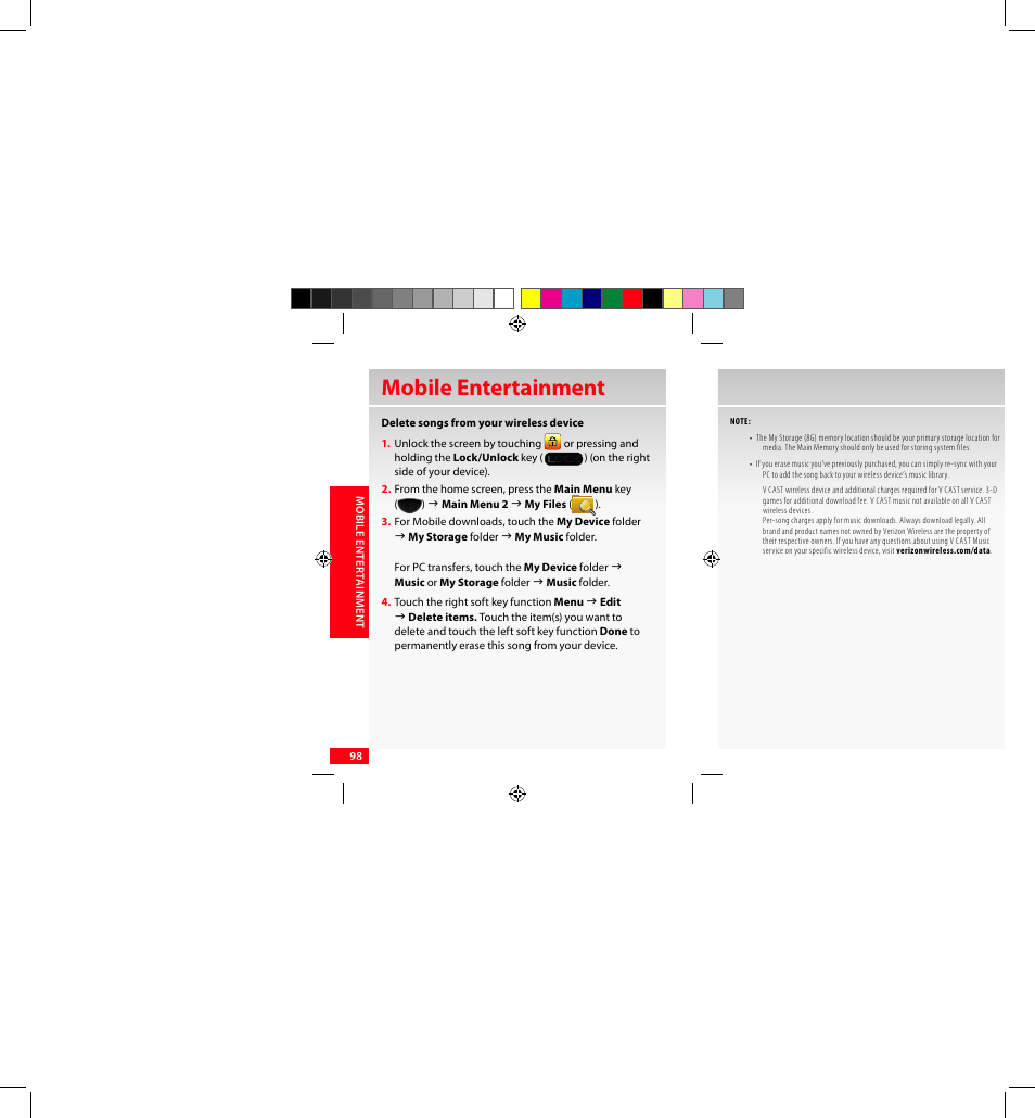 Mobile entertainment | Samsung SCH-I920DAAVZW User Manual | Page 98 / 122