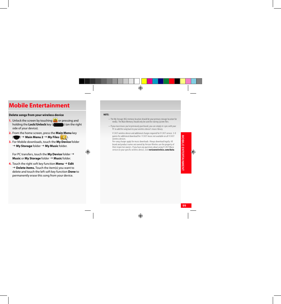 Mobile entertainment | Samsung SCH-I920DAAVZW User Manual | Page 99 / 122