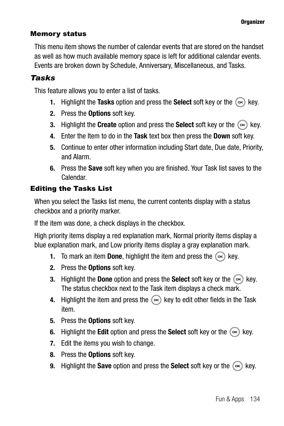 Tasks | Samsung SGH-T739TSATMB User Manual | Page 137 / 195