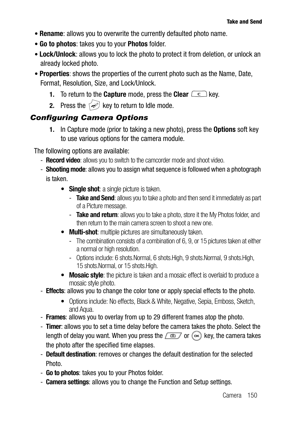 Configuring camera options | Samsung SGH-T739TSATMB User Manual | Page 153 / 195