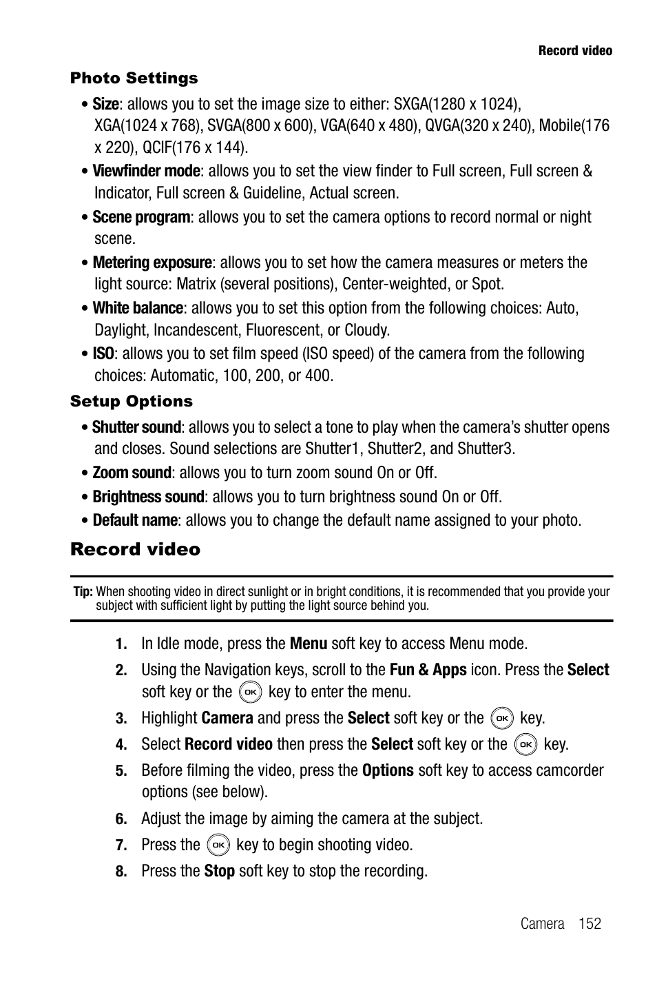 Record video | Samsung SGH-T739TSATMB User Manual | Page 155 / 195