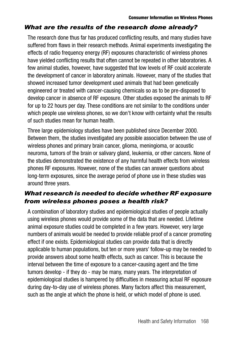 What are the results of the research done already | Samsung SGH-T739TSATMB User Manual | Page 171 / 195