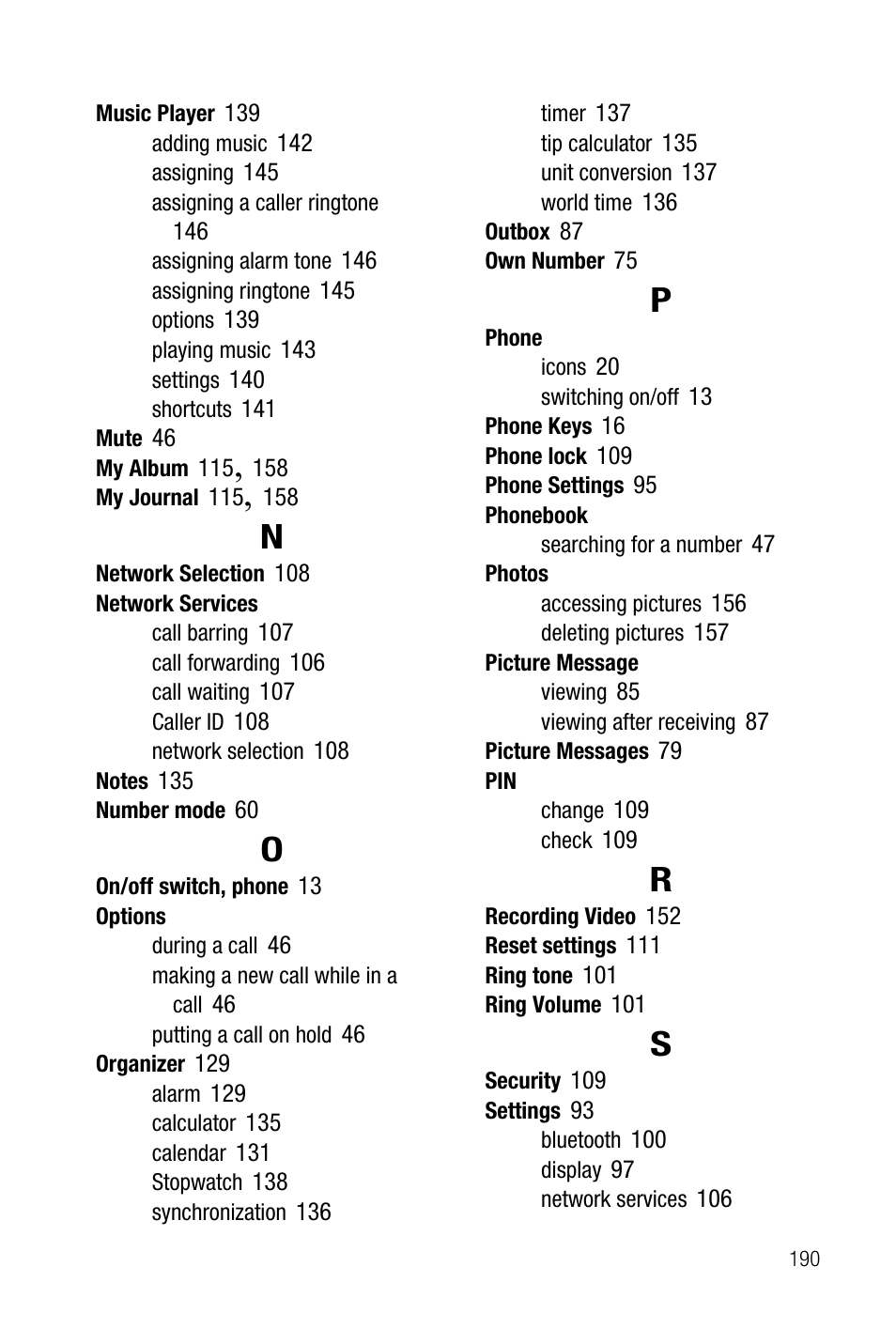 Samsung SGH-T739TSATMB User Manual | Page 193 / 195