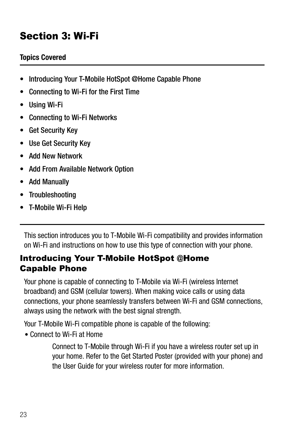 Section 3: wi-fi | Samsung SGH-T739TSATMB User Manual | Page 26 / 195