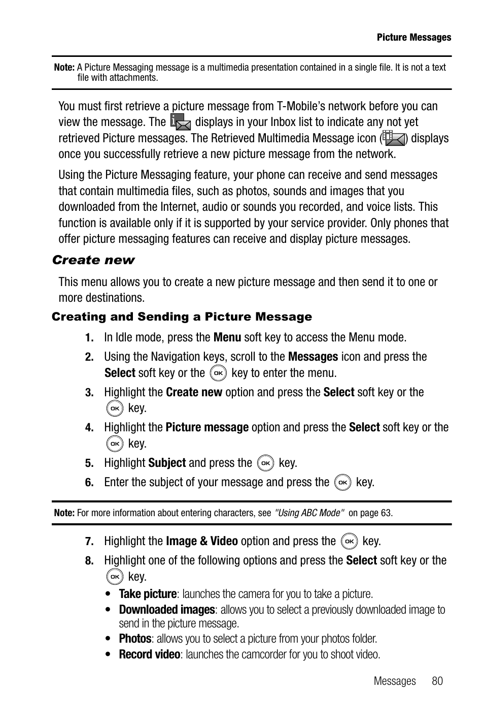 Create new | Samsung SGH-T739TSATMB User Manual | Page 83 / 195