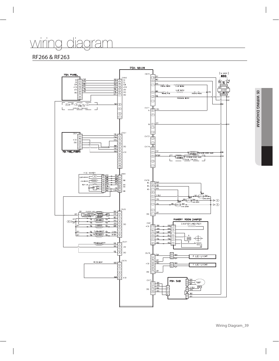 Wiring diagram | Samsung RF263AERS-XAA User Manual | Page 39 / 80