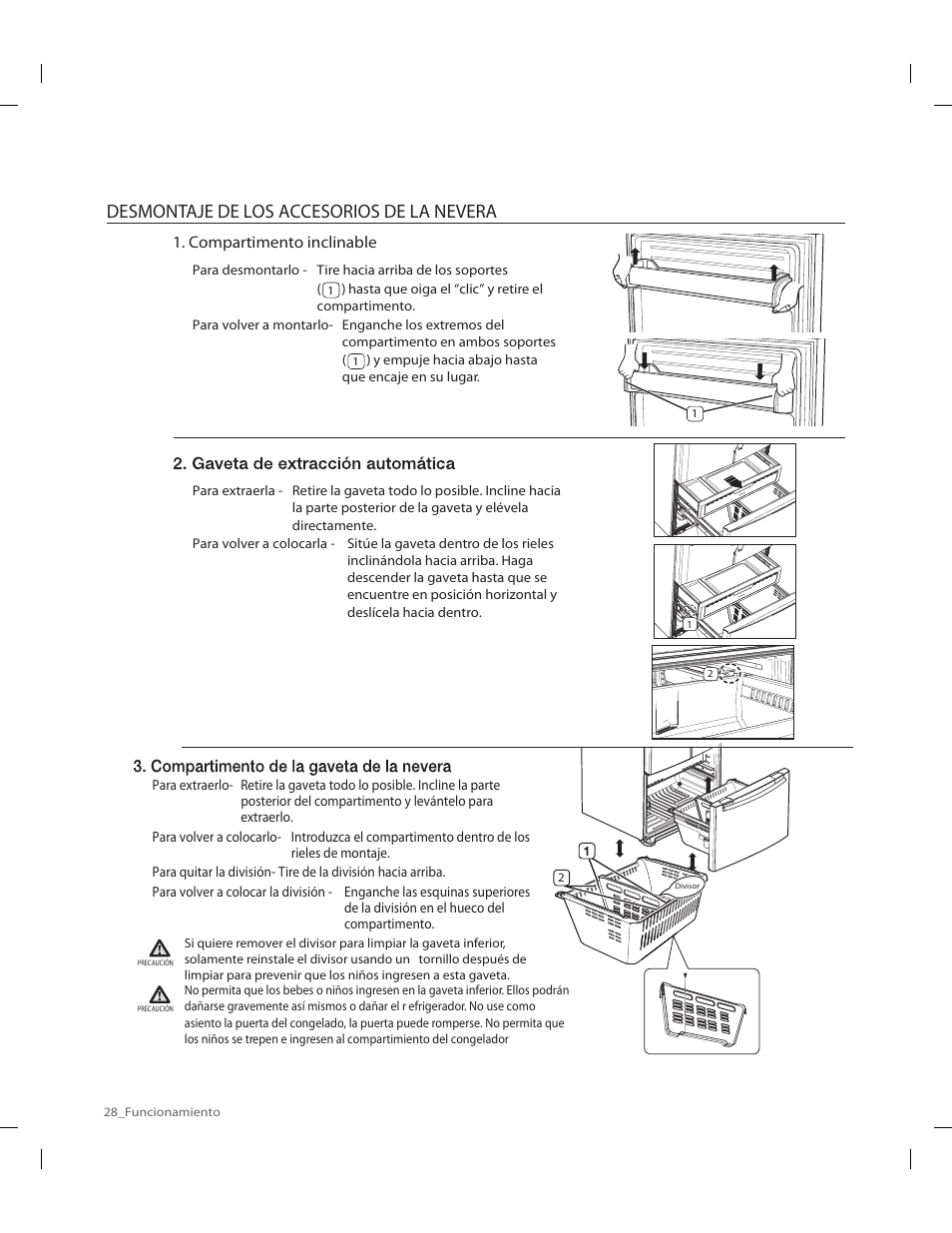 Desmontaje de los accesorios de la nevera | Samsung RF263AERS-XAA User Manual | Page 68 / 80