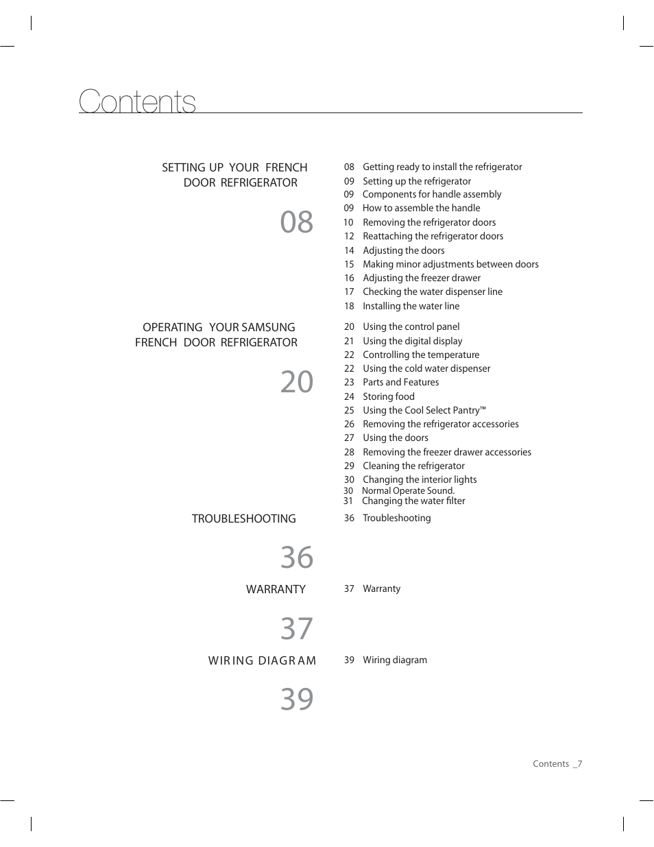 Samsung RF263AERS-XAA User Manual | Page 7 / 80