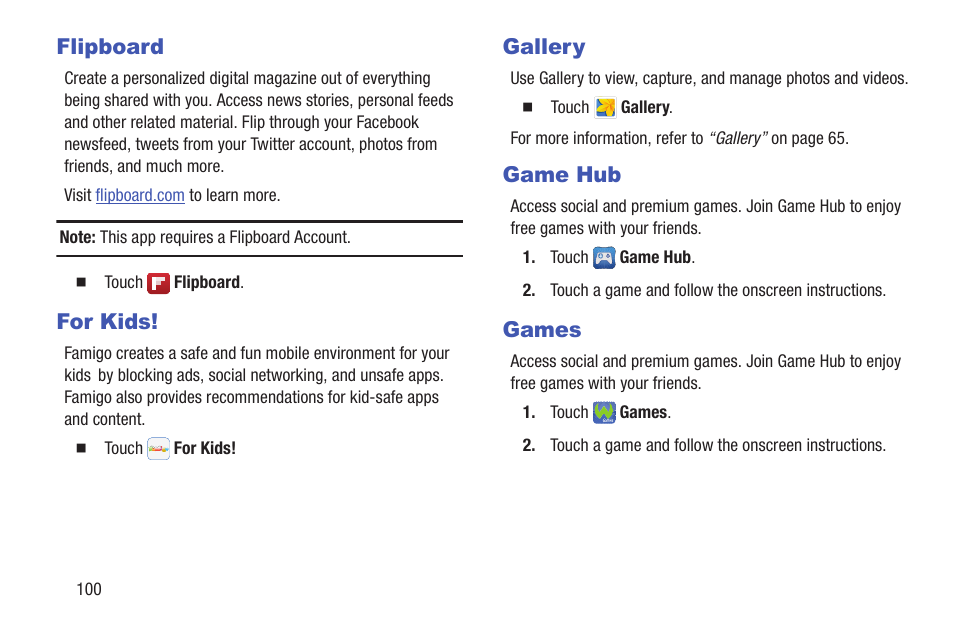 Flipboard, For kids, Gallery | Game hub, Games, Flipboard for kids! gallery game hub | Samsung SM-T217AZKAATT User Manual | Page 106 / 158
