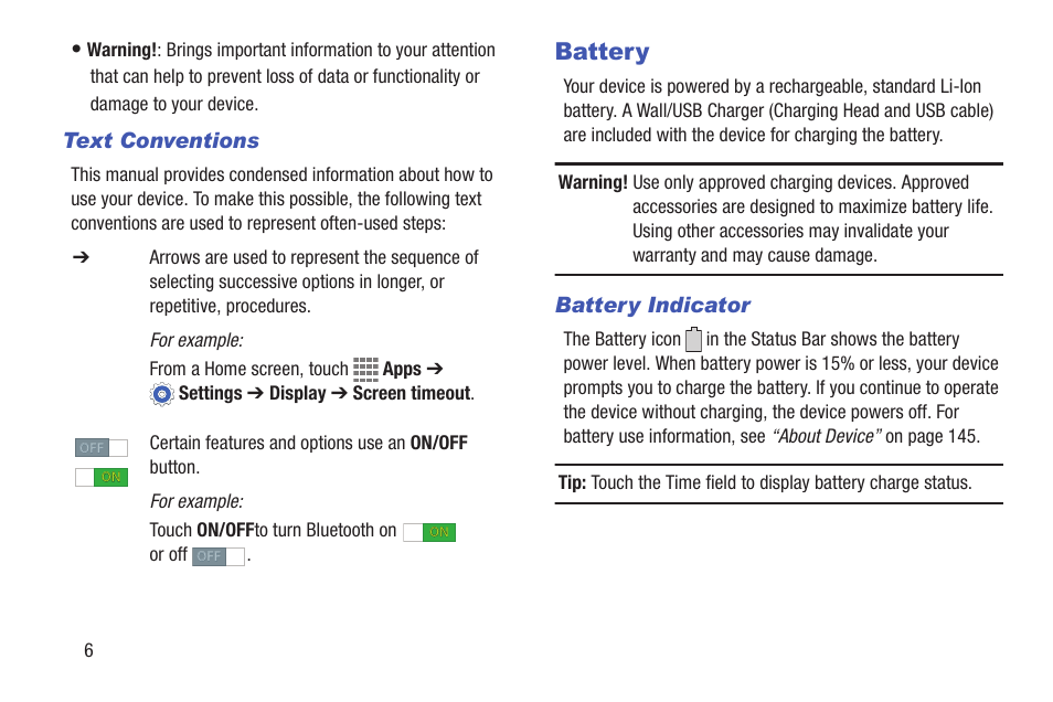 Battery | Samsung SM-T217AZKAATT User Manual | Page 12 / 158