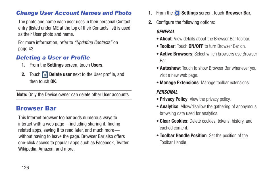 Browser bar | Samsung SM-T217AZKAATT User Manual | Page 132 / 158