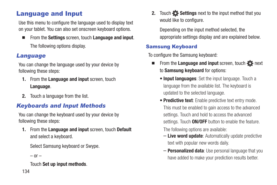 Language and input | Samsung SM-T217AZKAATT User Manual | Page 140 / 158