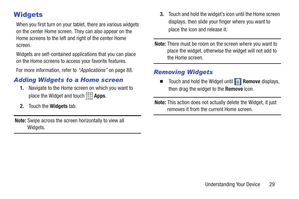 Widgets, For more information | Samsung SM-T217AZKAATT User Manual | Page 35 / 158