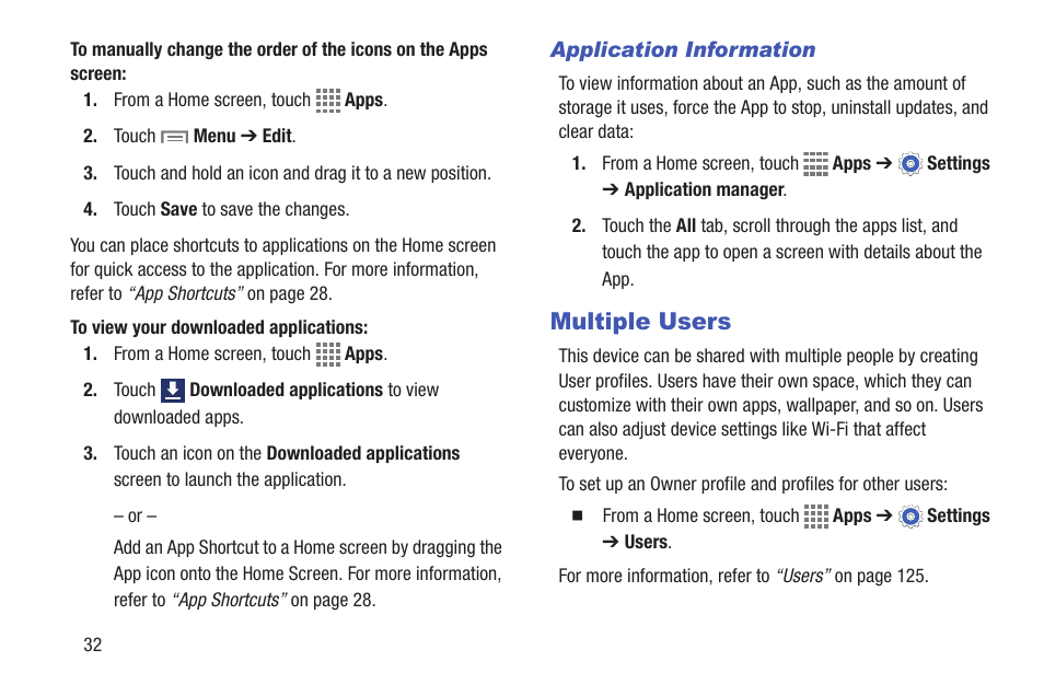 Multiple users | Samsung SM-T217AZKAATT User Manual | Page 38 / 158